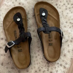 Birkenstock Black Braided Leather Women's Sandals (size 8-8.5/38)